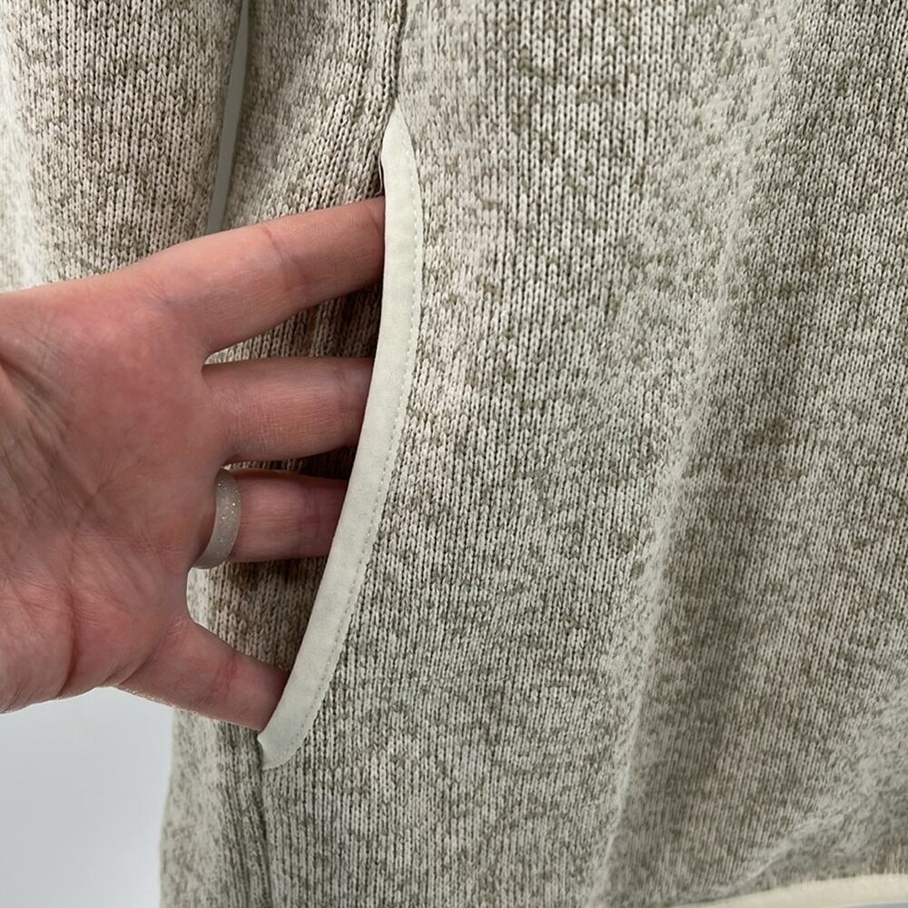 L.L. Bean Women's Sweater Fleece Pullover - Tan/White - Medium - Picture 4 of 5